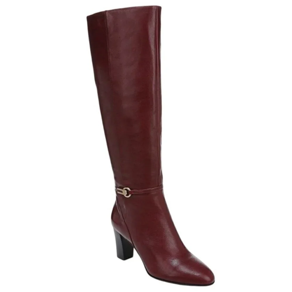 FRANCO SARTO / L-Palermo / Burgundy / Leather / Tall Boots With Block / Heel / S